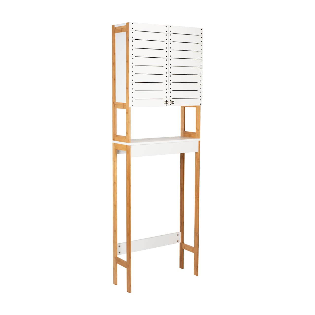 Organize It All 3-Shelf White Bamboo Over the Toilet Cabinet